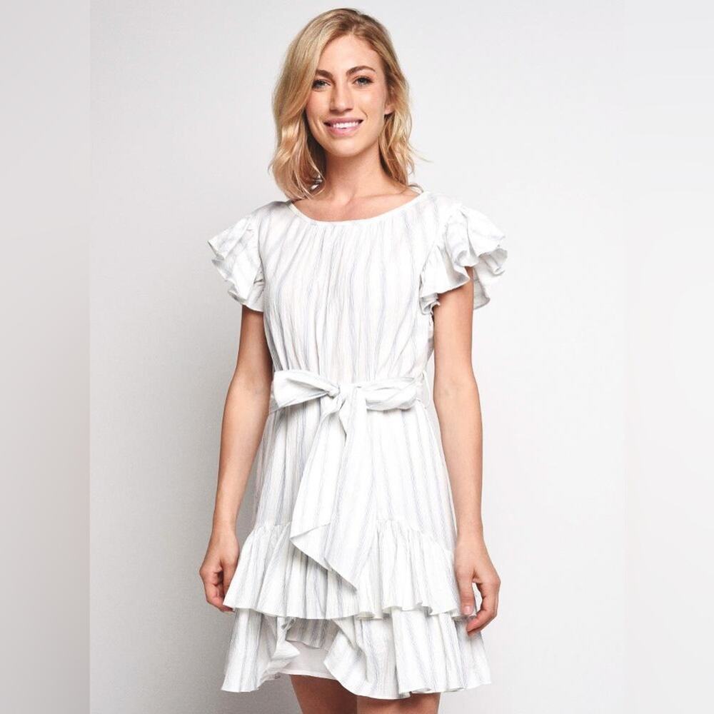 Rebecca Taylor White Ruffle Dress